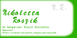 nikoletta roszik business card